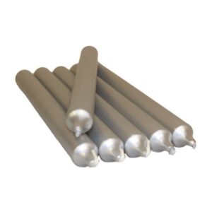 Metallic Silver Dinner Candles